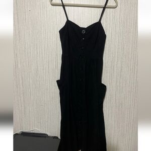 OOOPERATIVE Size Medium Black Linen Blend Dress